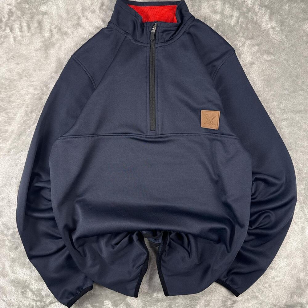 Vortex the force of optics Half zip brown leather logo hunting casaul pullover m
